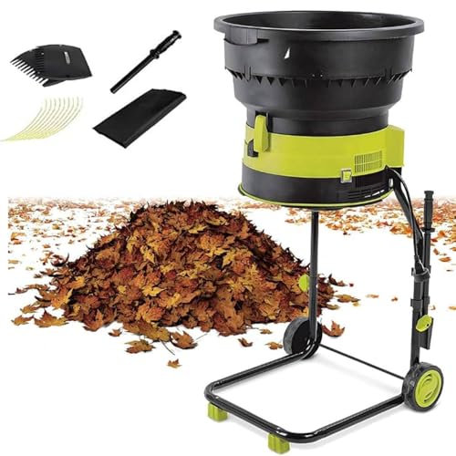 Broyeur de feuilles sans lame,Broyeur de feuilles électrique,Broyeur de jardin électrique 2500 W,pour un rapport de réduction de 17:1,Grande ouverture d'entonnoir,10mpowercord