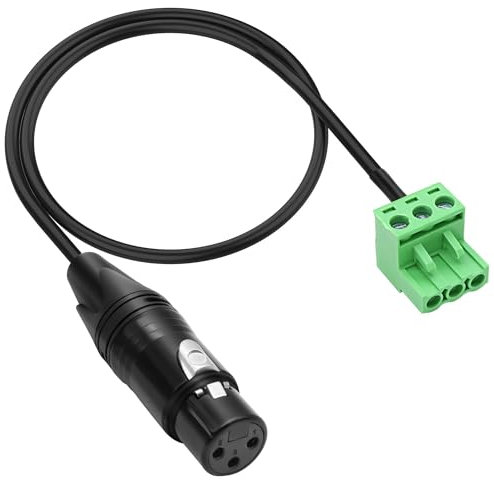 XMSJSIY XLR to 3-pin Phoenix Cable XLR 3P Female to PHX3M NBKF/2EDG-5.08 3pin PCB Screw Terminal Block Adapter Connector Cord for Speakers - 0.4M/1.3FT (XLR Female)