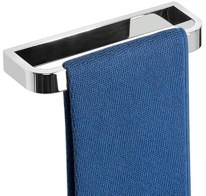 SAYAYO Chrome Hand Towel Holder, 25CM Towel Rail Wall Mounted for Bathroom, Heavy Duty SUS304 Stainless Steel Towel Ring with Drilling