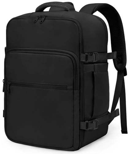 VSNOON Zaino Ryanair 40x30x20, 24L Zaino Bagaglio a Mano Zaino Viaggio per Uomo, Impermeabile zaino Da Viaggio per 15.6 Pc Portatile, za ino 40x30x20 per Ryanair, Wizz Air, Easyjet, Nero