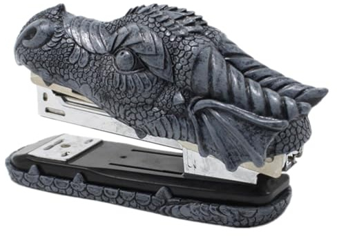 Hemobllo Desk Stapler Resin Crocodile Shape Manual Office Stapler Tool Decorative for School and Office Supplies