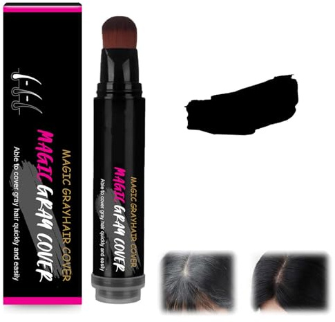 Stick De Teinture Capillaire Imperméable,Bâton De Couleur De Cheveux Instantanée,Stylo Colorant Pour Hommes Et Femmes,Poudre Pour Capillaire,Couverture Instantanée Des Cheveux Gris (Noir)