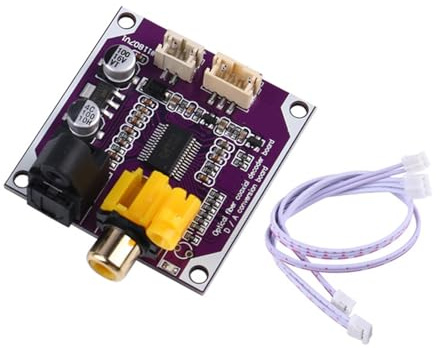 NONGYU Placa de decodificación digital con entrada coaxial Opt para audio estéreo de 24 bits 192 K con protecciones de energía y tecnología de reducción de ruido Opt Coaxial