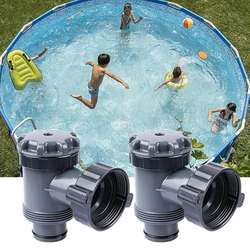 RNPKZ 2 Stück Pool Absperrhahn, 38mm Ersatz Kolbenventil, 2 in 1 Kolbenventil Schwimmbad Filterpumpe, Pool Ventil, Für Intex und Bestway Pool Zubehör, für Oberirdische Pools und Poolpumpe Wartung