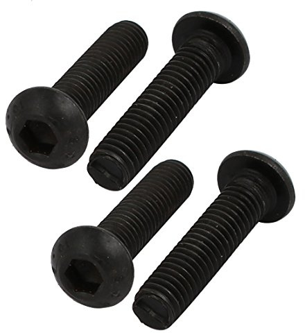sourcing map 4 Stück Halbrundkopfschrauben Linksgewindebolzen Sicherungsschraube M6x25mm 10.9 Grad für Bohrfutter