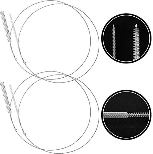 4 Pieces Feeding Tube Brushes, Long Pipe Cleaners Straw Cleaning Brushes, 32 Inches Long with Soft Nylon Bristles Head, Suitable for Cleaning Feeding Tubes