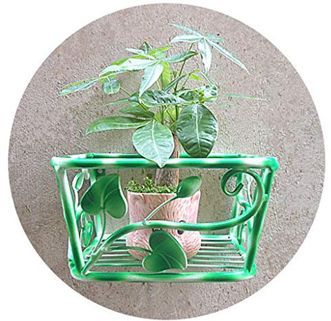 Wandmontierter Blumentopfständer Auf Dem Balkon Wandmontierter Blumenständer Im Wohnzimmer Grüner Pflanzenständer Dekorativer Wandständer (Color : Green, Size : 25x22x14cm)