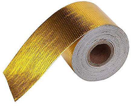 RAN Aluminiumfolienband Reflektierende Hochtemperatur Goldrolle Klebstoff Hitzeschild Wickelband Motor Universal Thermisches Abgasband (Size : 50mm x 20m)