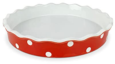Nada Home Tortiera in ceramica grande Isabelle Rose in pois per dolci Ø 30cm h 5cm 5394