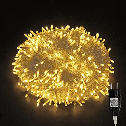 HoldOneLight 100/200/300/400er Led Lichterkette Strombetrieben mit Stecker Außen und Innen für Hochzeit Weihnachten Warmweiß (400LED 40m lang, Warmweiss)