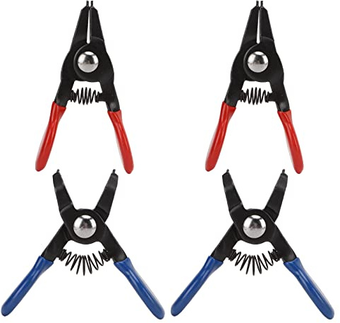 Mini-Sprengringzangen-Set, Mini-Zangen-Set, kleine Sprengringzange, 4-teiliges Mini-Sicherungsring-Zangen-Set, universelles Metall, federbelastet, langlebig für interne externe Kreis-Mini-Sicherungsri