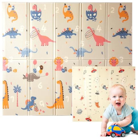 Edibaby, Alfombra Bebé Acolchada Plegable, Diseño Infantil, Colchoneta de Juegos para Suelo, Reversible, XPE, Tapete Baby Play Mat (Space | 200x180 | 1.5 cm)