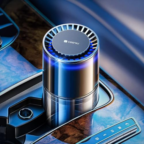 Profumatore Auto Ceeniu CF3, 135 ml di Grande Capacità, dura da 4 a 8 Mesi, Luce Ambientale Silenziosa, Auto On/Off, Concentrazione Regolabile con 2 Modalità,Vacanze Romane
