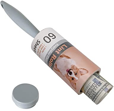MyGiftHub Keep Your Secret- Lint Roller for Diversion Safe-Hidden Compartment for Keys, Cash and Valuables(Dog)