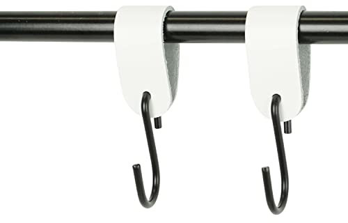 Handles and more S-Kleiderhaken Leder Aufhänger Grösse S 2er Set weiß