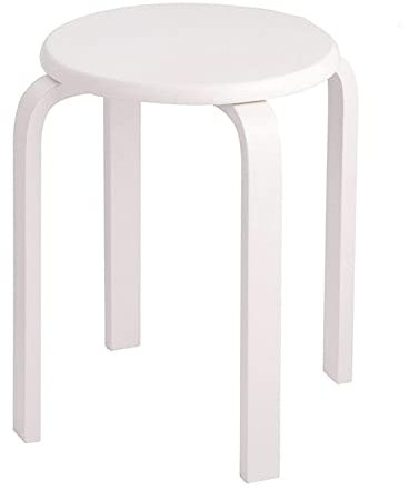 komfortabel Barhocker Stühle mit offener Rückenlehne Set mit 4 gebogenen Holzhockern Massivholz stapelbarer Hocker runder Hocker runder Heimdekor-Hocker Tritthocker Luxus