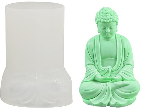 Grand moule en silicone pour bougie de Bouddha pour la fabrication de bougies en résine, plâtre, ciment, statue en silicone