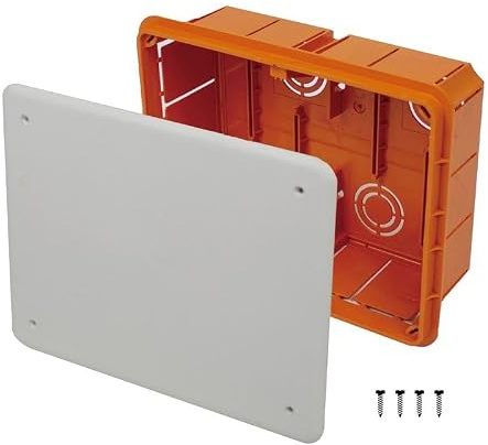 A2ZWORLD Boîte de dérivation avec couvercle et vis, boîte de dérivation encastrée murale, intérieur IP40 (160 x 130 x 70 mm)