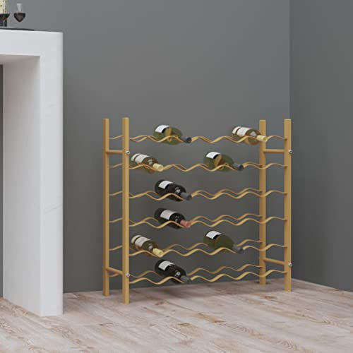 ZEYUAN Weinregal für 36 Flaschen Golden Metall, Flaschenregal, Weinhalter Wand, Flaschen Regal, Flaschenhalter Wein, Bar Regal Wand, Wine Holder, Weinflaschenregal - 340911