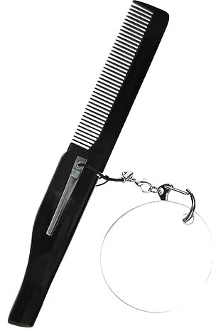 Beatifufu Faltbarer Kamm Mit Schlüsselanhänger Und Ovalem Spiegel Tragbarer Kompakter Kamm Für Bartpflege Und Haarstyling Für Männer Leicht Und Praktisch Für Unterwegs