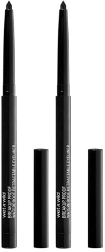 Wet n Wild, Megalast Einziehbarer Eyeliner, Gel-Eyeliner mit Kräftigem Finish und Langanhaltendem Effekt für 16 Stunden, Augen-Make-Up, Pigmentierte und Schmierfreie Formel, Blackest Black