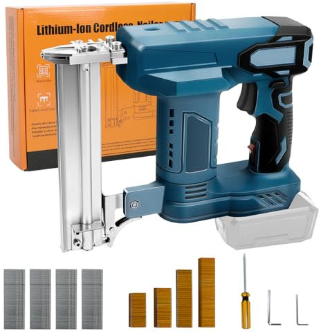 Akku Tacker Nagelpistole Kompatibel mit Makita 18V LXT Lithium-Akku, 2-in-1 Elektrotacker Elektronagler mit 500 Gerade Nägel und 500 U-förmige Nägel, für Holz/Stoff/Teppich (Ohne Akku)