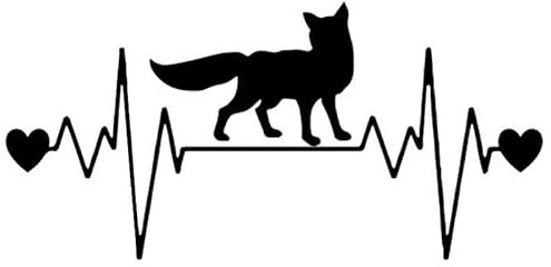 JIFENLI Autoaufkleber 16,8 cm * 8 cm Herzschlag Fuchs Auto Kofferraum Dekoration Kreativität Auto Aufkleber Vinyl Aufkleber Schwarz/Silber