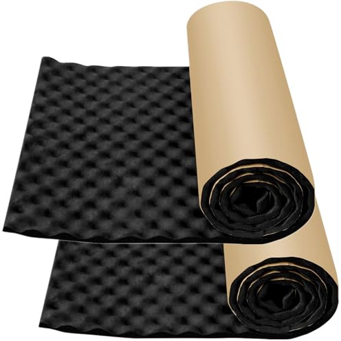 Trafagala Acoustic Foam Panels 2 Pack 200*50*2CM with Double Sided Tape, Acoustic Foam Sound Absorption Pyramid Studio Treatment Wall Panels, Soundproofing Tiles for Studios, Offices, Home