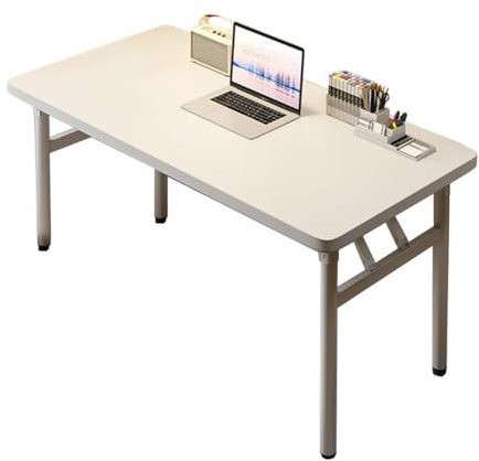 Tragbarer, klappbarer Computer-Konferenztisch mit Metallrahmen, moderner rechteckiger Besprechungstisch für Büro, weißer Business-Tisch für Seminarausbildung (100 x 60 cm)