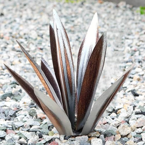 Plante d'agave en métal de 65 cm, sculpture de jardin à faire soi-même, décoration artistique de jardin, de cour, statue en métal, décoration d'intérieur, figurines de jardin, ornements de pelou