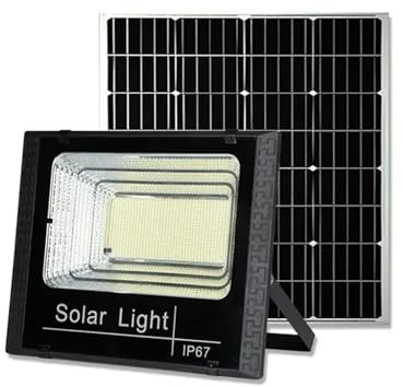 Focos de exterior Luces solares, lámpara LED, Panel reflector impermeable, iluminación Solar, focos Led for pared, jardín, energía Solar, luz solar for exteriores Para garaje y estadio(100W)