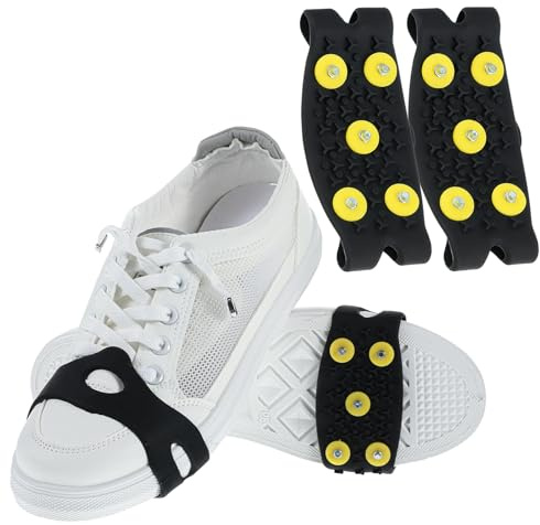 Thinp 1 Paar Anti Rutsch Schuhspikes,Ice Grips Schuhkrallen Schnee EIS Spikes Steigeisen für Wanderschuhe,Edelstahl Schuhkrallen Steigeisen für Bergschuhe Winter Schuhkralle zum Wandern Schnee EIS