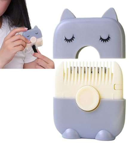 Opdestn Peine Navaja Para Cortar Pelo | Recortador De Puntas Abiertas | Herramienta Portátil De Doble Cara Para Flequillo Infantil