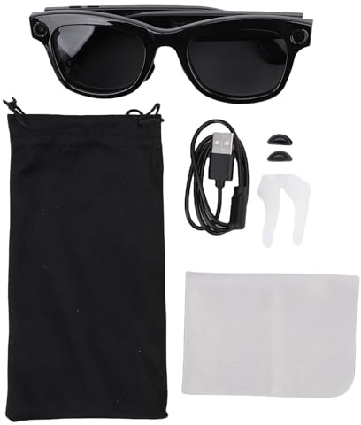 Tnfeeon AI Smart Glasses, Videocamera da 800 W da 8 MP, Occhiali Intelligenti con Fotocamera e Bluetooth, AI per Chiamate e Musi, Protezione UV, Abbigliamento da Luce Anti -blu Ogni (Occhiali da sole)