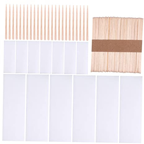 GANAZONO 300 Stück Teiliges Haarentfernungs wachssticks aus Holz Multifunktional Ergonomisch Geformt für Gesicht Körper und Augenbrauen Inklusive Wachsentfernungspapiere für Heißwachs und