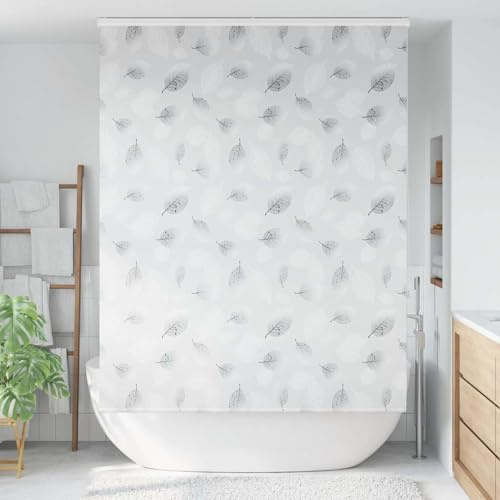 Gecheer Duschrollo mit Kassette 150x240 cm Stoffbreite 146 cm Blätter, Wasserdicht Duschvorhänge Badewanne Vorhang für Duschbad und Wanne4014984
