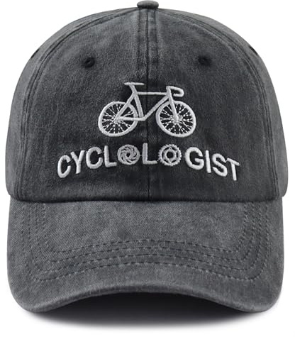 mukroiw Classic Cyclist Hat for Women Men, Funny Adjustable Cotton Embroidered Cycologist Baseball Cap