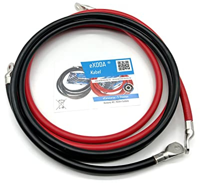 Exoda set di cavi batteria 50 mm² 200cm M8 rosso nero con incisione