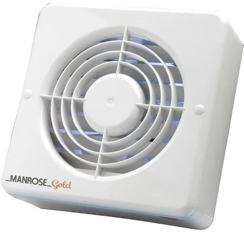 Manrose MG100 4 100mm Gold Range Extractor Bathroom Wall/Ceiling Fan (MG100H - Humidity)