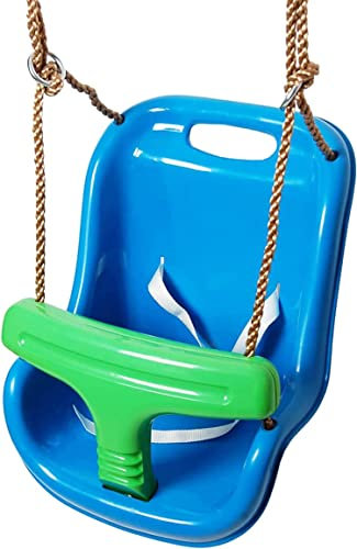 OTITU Kunststoffschaukel Kinderschaukel für Garten, Spielplatz - Schaukel für Babys und Kleinkinder - Kinderschaukel für Outdoor & Indoor - Baby Schaukel Gartenschaukel Schaukelsitz Türkis - Hellgrün