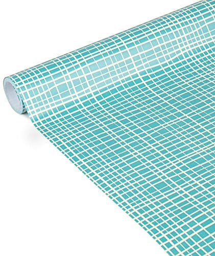 Clairefontaine 223870C - Un Rouleau De Papier Cadeau - Papier Affiche 80g - Dimensions : 5mx35cm (Spécial Petite Largeur) - Motif : Lignes bleues - Emballage Cadeau, Idéal Pour Les Petits Emballages