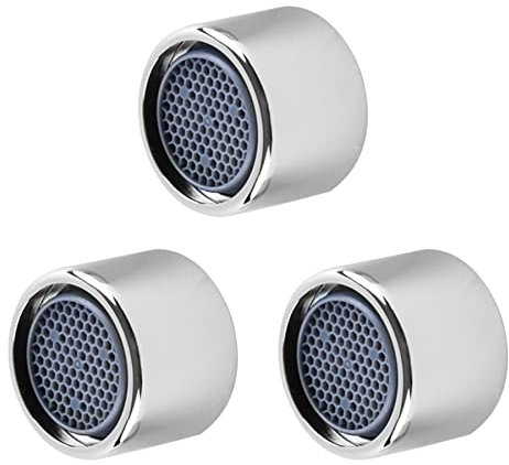 Hibbent 3 Stück M22 Strahlregler Perlatoren für Wasserhähne Mischdüse Luftsprudler,Mit 4.54 l/min, 5.68 l/min, 6.81 l/min Filter, 12er-Pack, Wassersparen,Durchflussrücker, 22 mm Innengewinde, Chrom