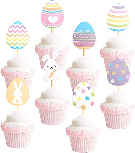 Easter Cupcake topper Bunny Cupcake Toppers Easter Egg Cupcake Topper Rabbit Easter Party Cake Topper Decorations (30pcs)