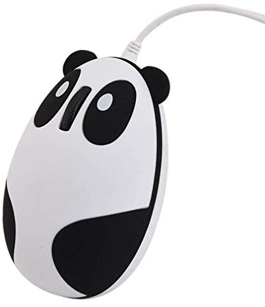 Nouveauté mignon animal forme de panda souris filaire USB souris optique 3D mini petite souris pour ordinateur de bureau ordinateur portable pour femmes enfants filles, 1200 dpi 3 boutons avec cordon