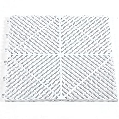 LFFH Caillebotis De Jardin, Plancher en Plastique Polypropylène Qualité pour Sol Drain De Piscine Patio Balcon Cour Zone pour Animaux De Compagnie,Blanc,12 Pieces