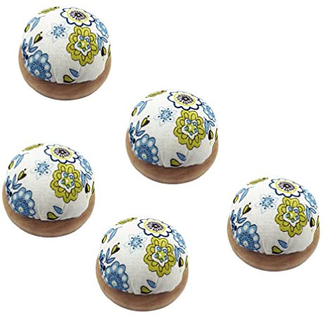 IMIKEYA 5stücke Teiliges Nadelkissen Baumwolle Mit Holzsockel Praktische Nähzubehör Für Handarbeiten Tragbare Nadelhalter Mit Floralen Mustern Für Anfänger Und Nähbegeisterte