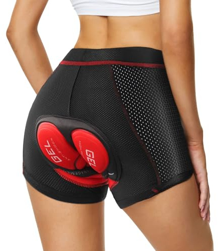Agolu Radunterhose Damen Gepolstert Gel 3D Atmungsaktiv Fahrradunterhose Gepolstert Stoßfest Fahrradhose Fahrradbekleidung Radlerhose Gepolstert…