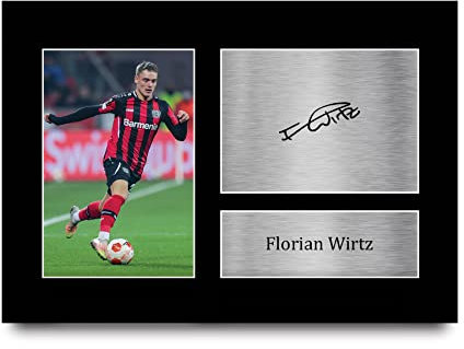 HWC Trading A4 Florian Wirtz Bayer Leverkusen Geschenke Gedrucktes Signiertes Autogramm Foto für Fußball Anhänger and Fans