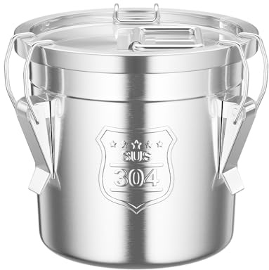 KOLHGNSE Contenitore per cereali in acciaio inox da 6 l/12 l, per cucina, per alimenti, farina, olio, contenitore con coperchio, per conservare vari alimenti secchi/umidi (6 l)