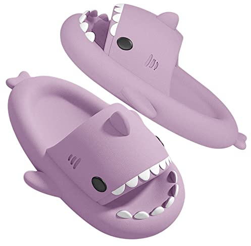 MoneRffi Claquettes de Requin Femme Homme,Claquette Enfant Garcon Fille,Confortables Antidérapante Chaussures de Piscine Plage Sandales,Tongs Shark Chaussons de Bain Été